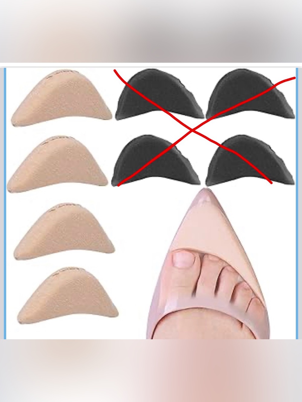 Toe Pads for Pointed Shoes - Nude Foam Cushions for Women